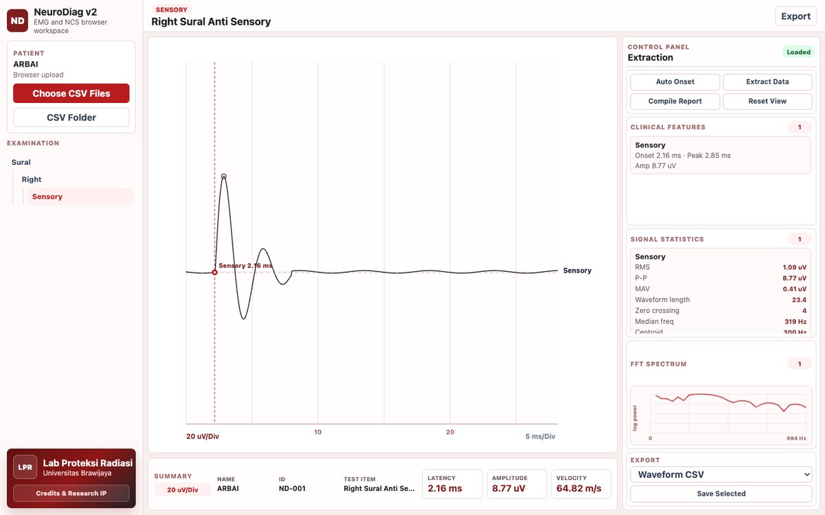 NeuroMap EMG and NCS browser workspace preview